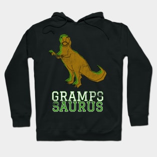 Gramps Saurus T Rex Distressed Green Design Gift Idea Dinosaur Grandpa Gifts Hoodie